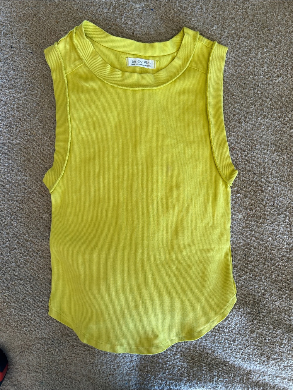 We The Free Bright Yellow Ribbed Tank Top